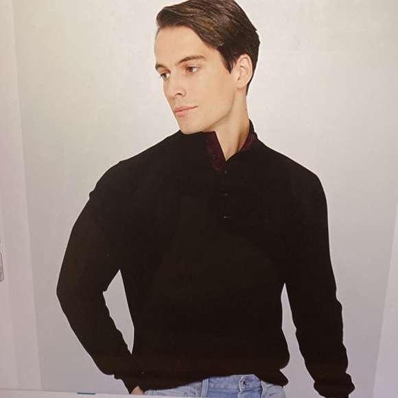 State Cashmere Men’s Button Up Mock Neck Sweater NWT Sz XL 100% Pure cashmere - Picture 3 of 12
